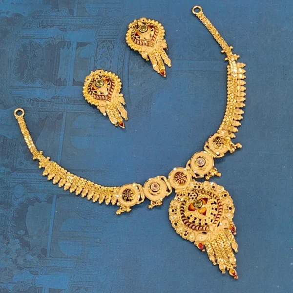 One Gram Micro Gold Plated South Indian Traditional Jewellery Necklace